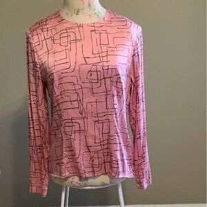 Carlisle Pink Pattern Long Sleeve Blouse